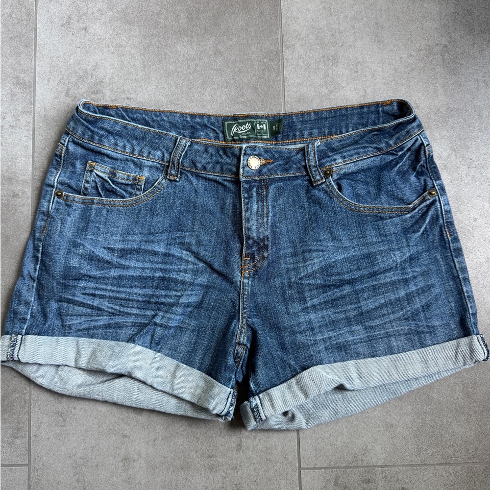 Roots Blue Jean Shorts with Rolled Hem